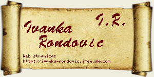 Ivanka Rondović vizit kartica